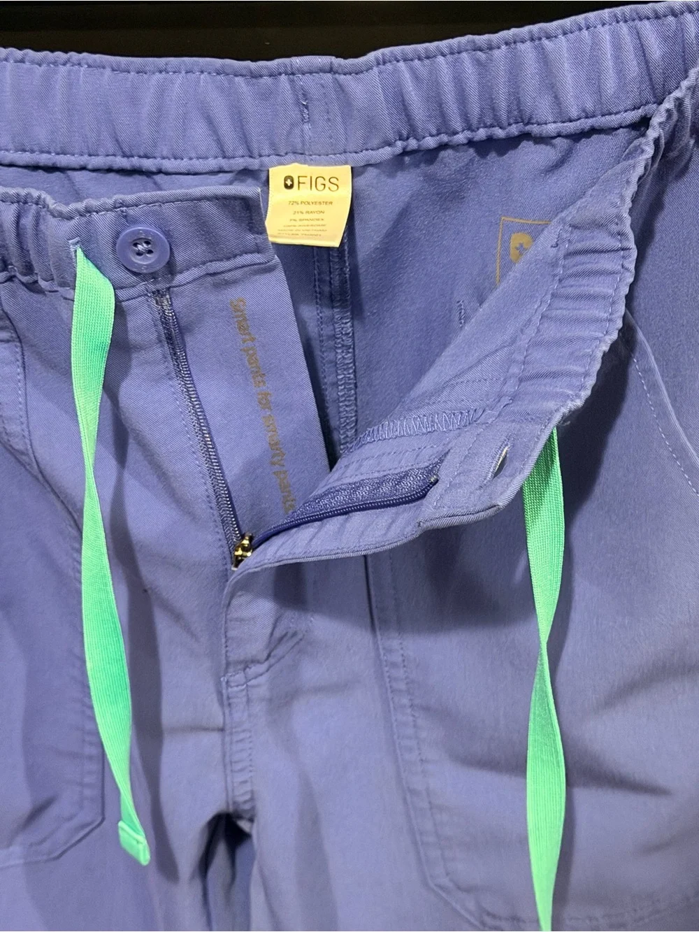 Men's Blue Cargo Jogger Pants with Drawstring